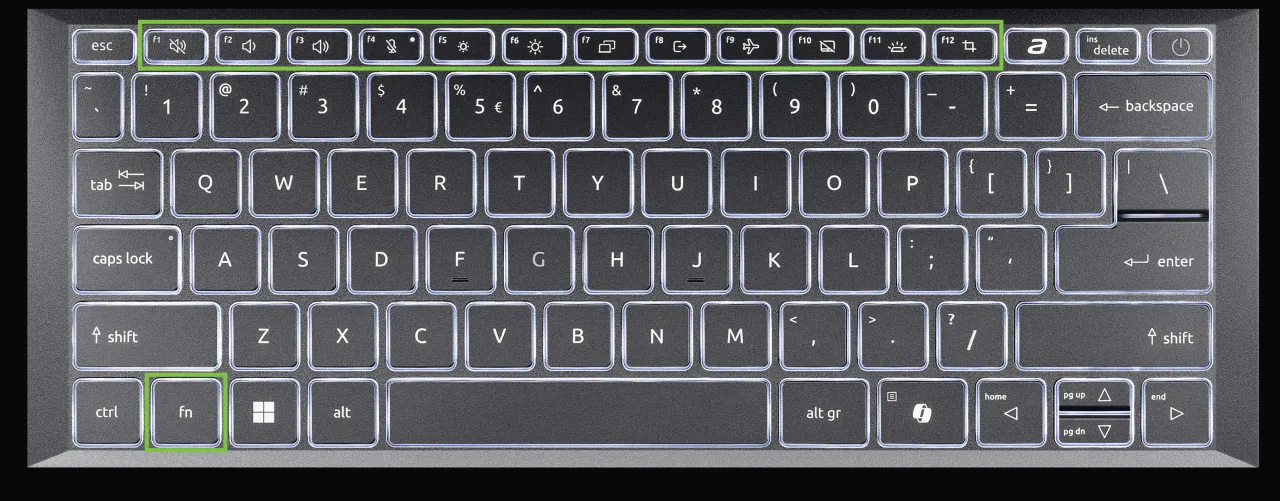 laptop touchpad ikona klawisza Fn