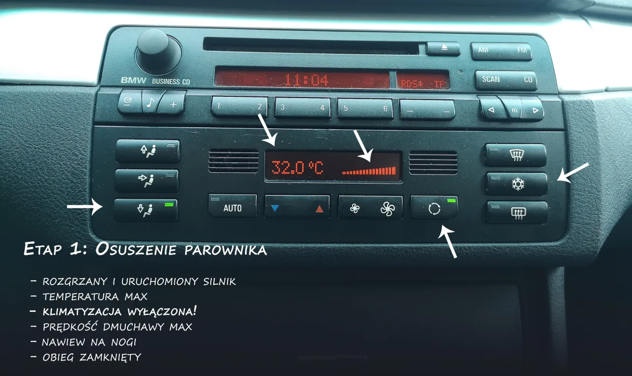 etapy serwisu klimatyzacji samochodowej