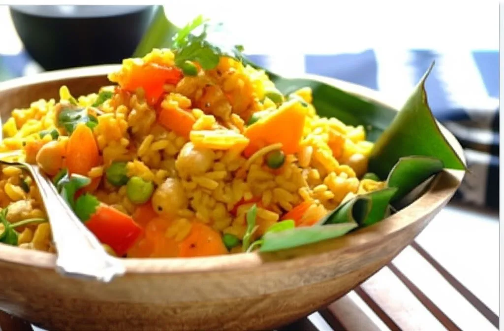 Kolorowe dania wegetariańskie z ryżem