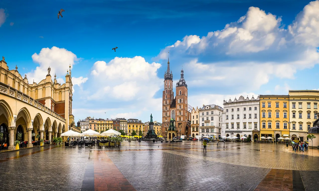 Krak&oacute;w panorama Rynek Wawel