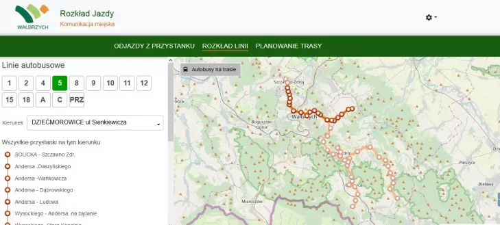 ZDKiUM Wałbrzych strona internetowa rozkład jazdy