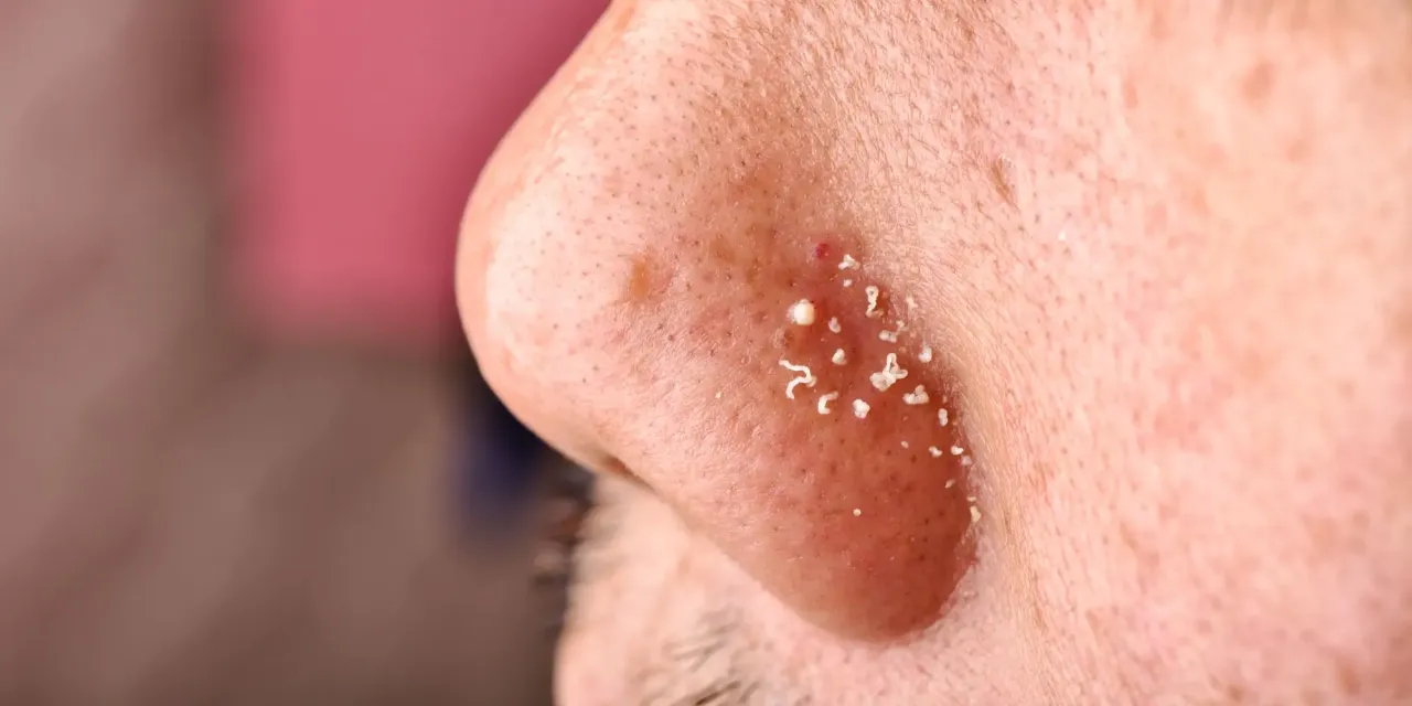 Różne typy pryszczy: ropne, podskórne, zaskórniki