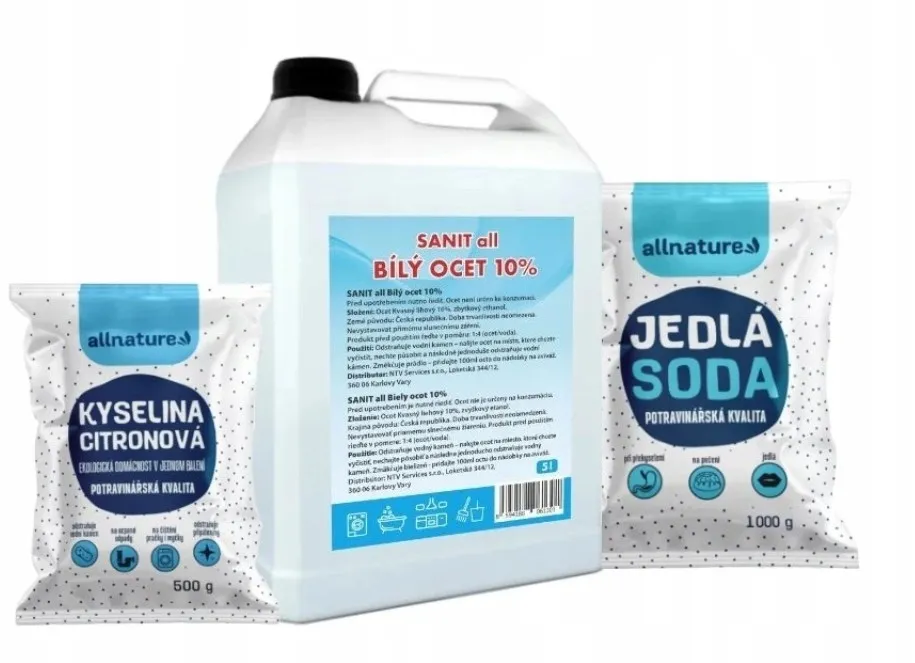 przedmioty do czyszczenia pralki ocet soda kwasek cytrynowy