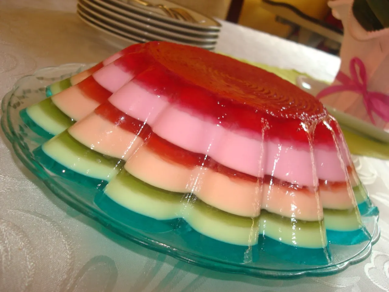 tęczowa galaretka warstwowa