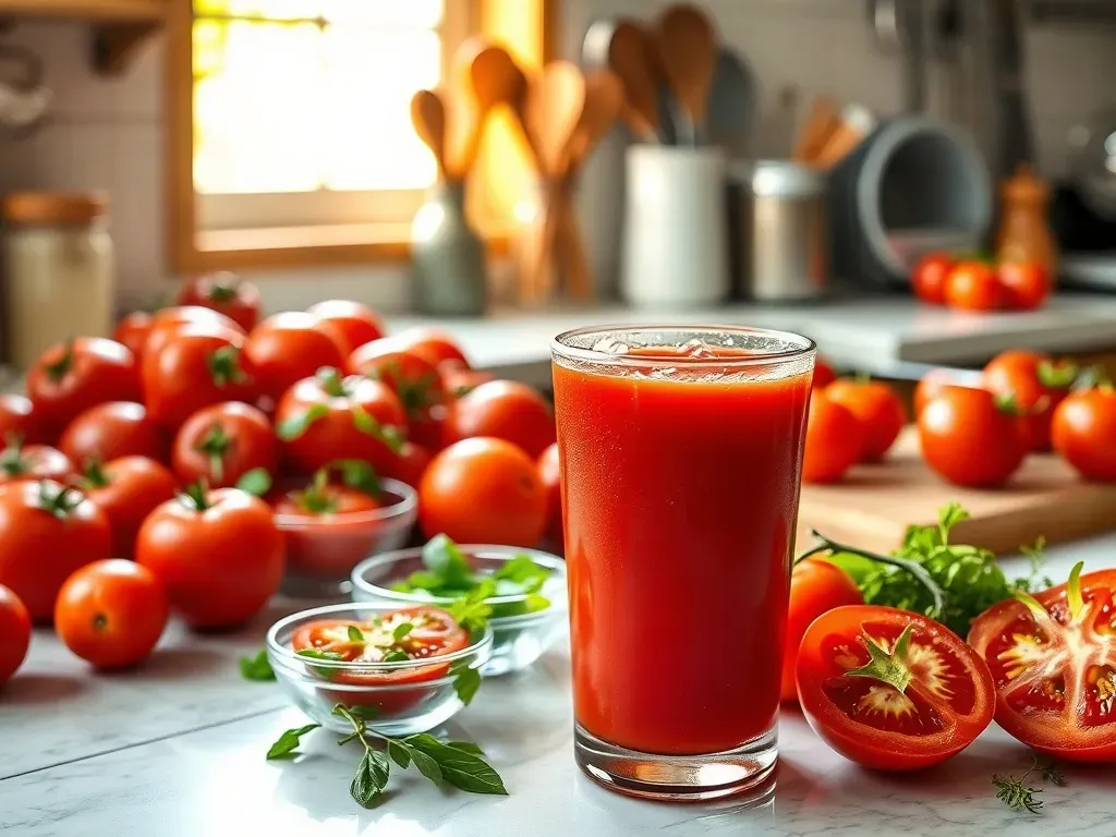 Sok pomidorowy korzyści zdrowotne infografika
