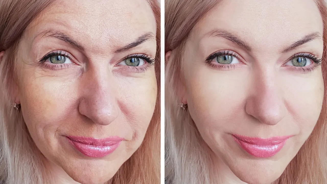 Subtelna wolumetria policzków przed i po 1 ml kwasu hialuronowego