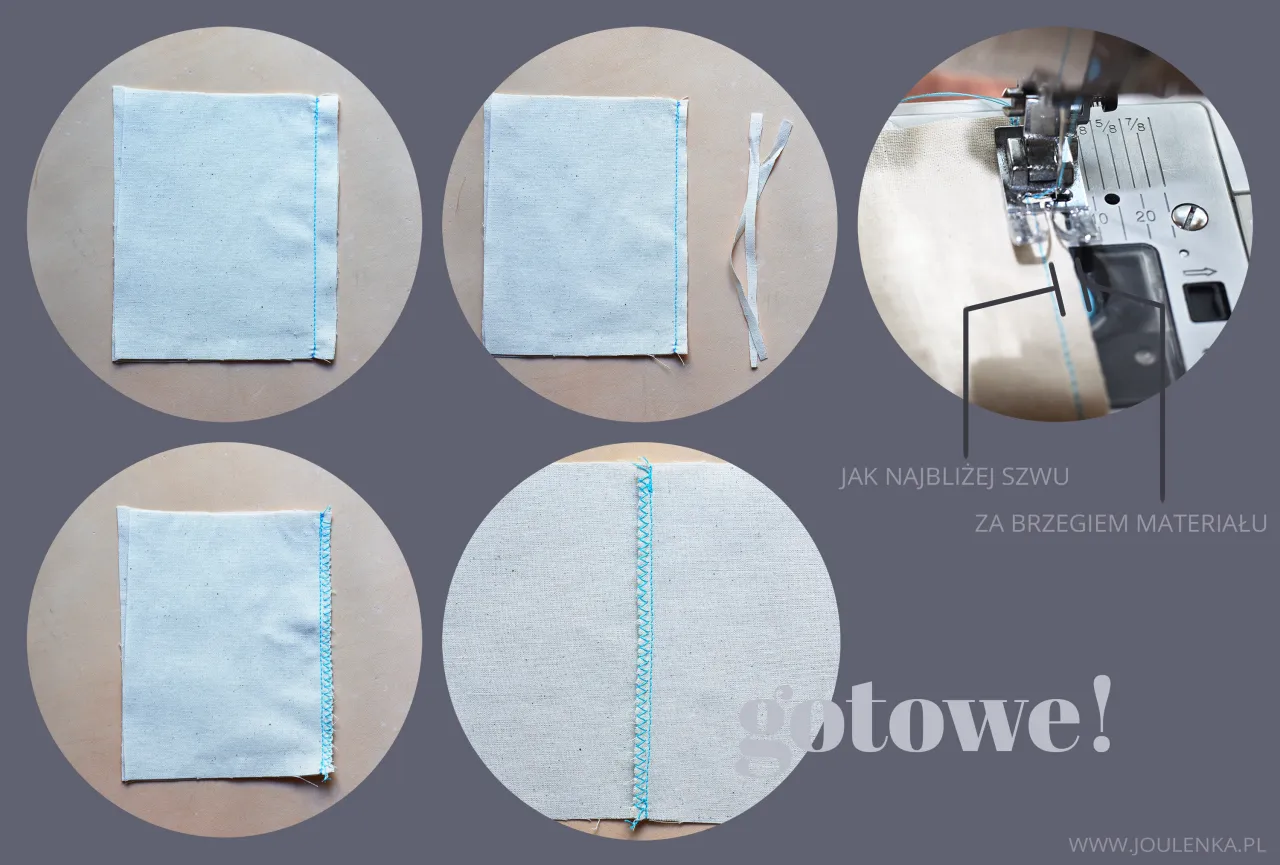 Krok po kroku, jak wykonać ścieg francuski na materiale. Gotowe!