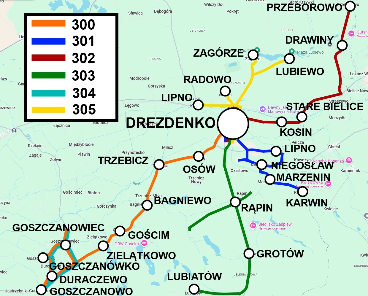 rozkład jazdy linii 305