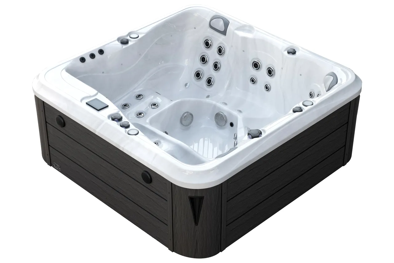 Nowoczesne wanny spa ogrodowe z hydromasażem, idealne do relaksu na świeżym powietrzu.