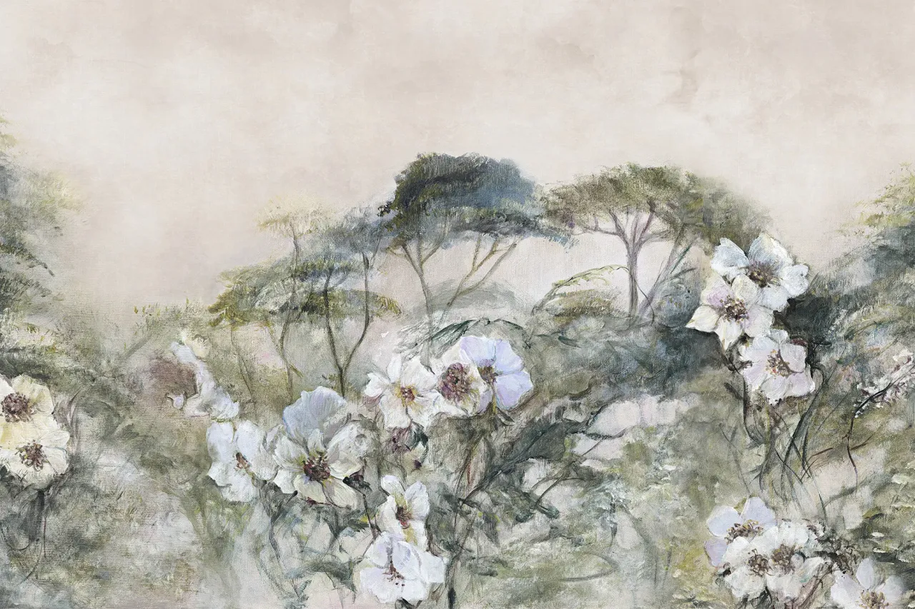 tapety botaniczne murale strukturalne salon