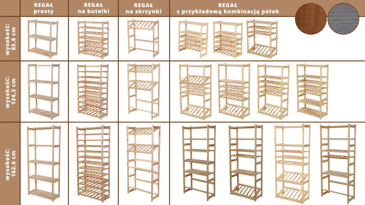 projekt regału do spiżarni szkic wymiary