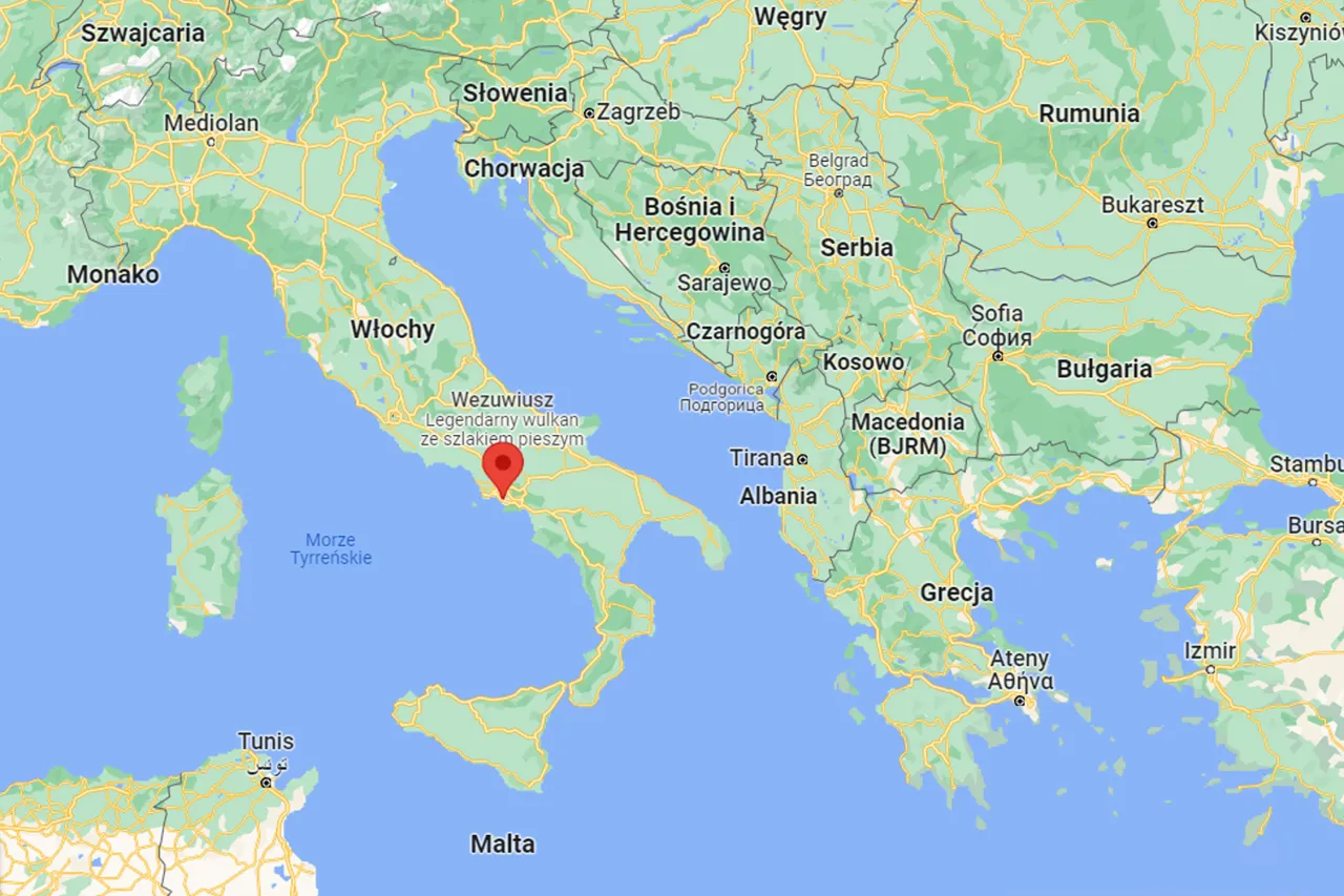 Mapa Neapolu i okolic z Wezuwiuszem