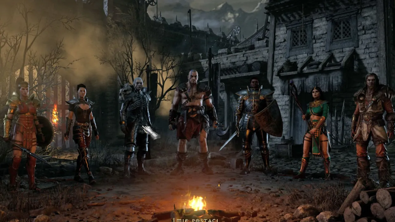 Diablo 2 Resurrected wybór postaci ekran