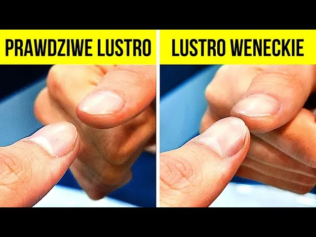 Różnica w odbiciu paznokcia lustro zwykłe vs. weneckie
