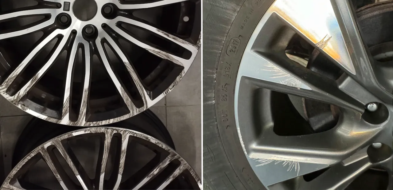 rodzaje uszkodzeń felg aluminiowych rysy otarcia pęknięcia