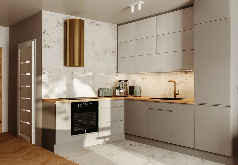 mała kuchnia w bloku zabudowa do sufitu