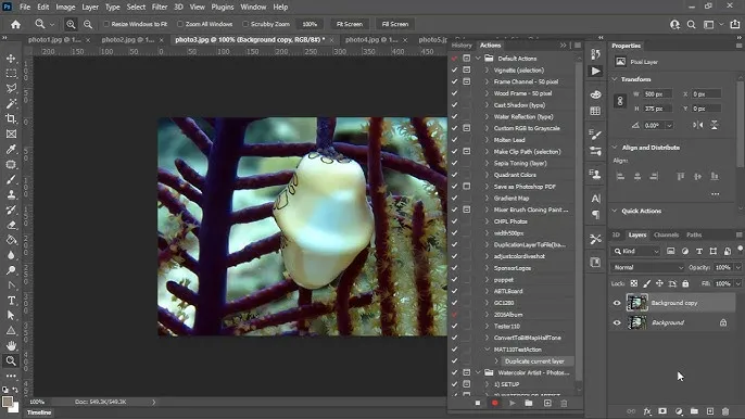 photoshop actions automatyzacja ramek