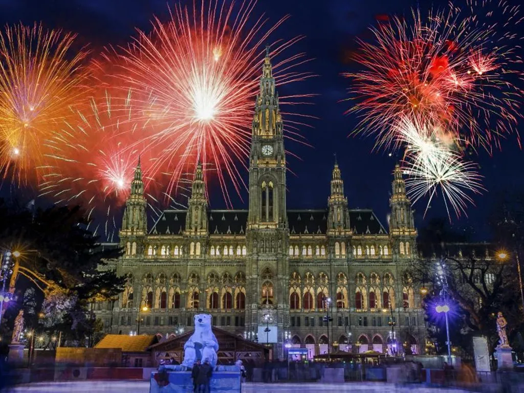 Wiedeń Rathausplatz Sylwester