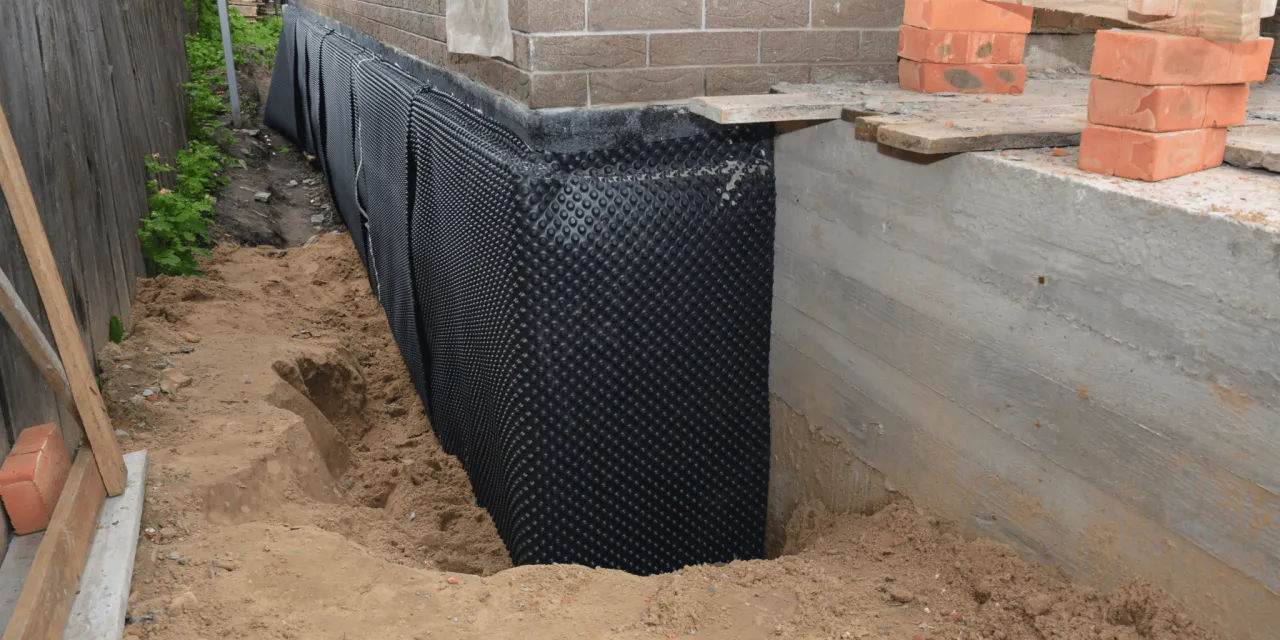 folia kubełkowa na fundamentach z termoizolacją