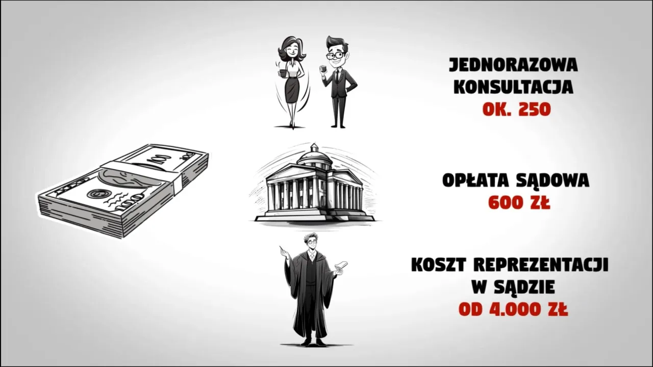 Koszty porady prawnej w Polsce infografika