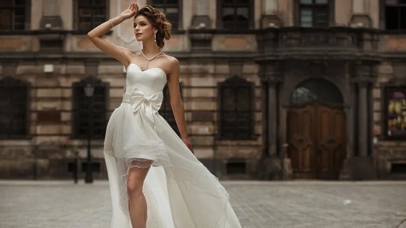 przerobiona suknia ślubna krótka