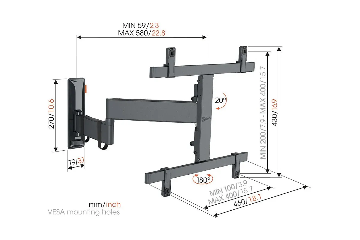 uchwyt ścienny VESA telewizor 65 cali