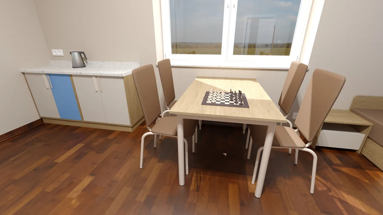 Wnętrze Domu Pomocy Społecznej pokój seniora