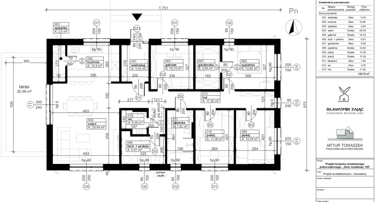 Projekt budowlany schemat