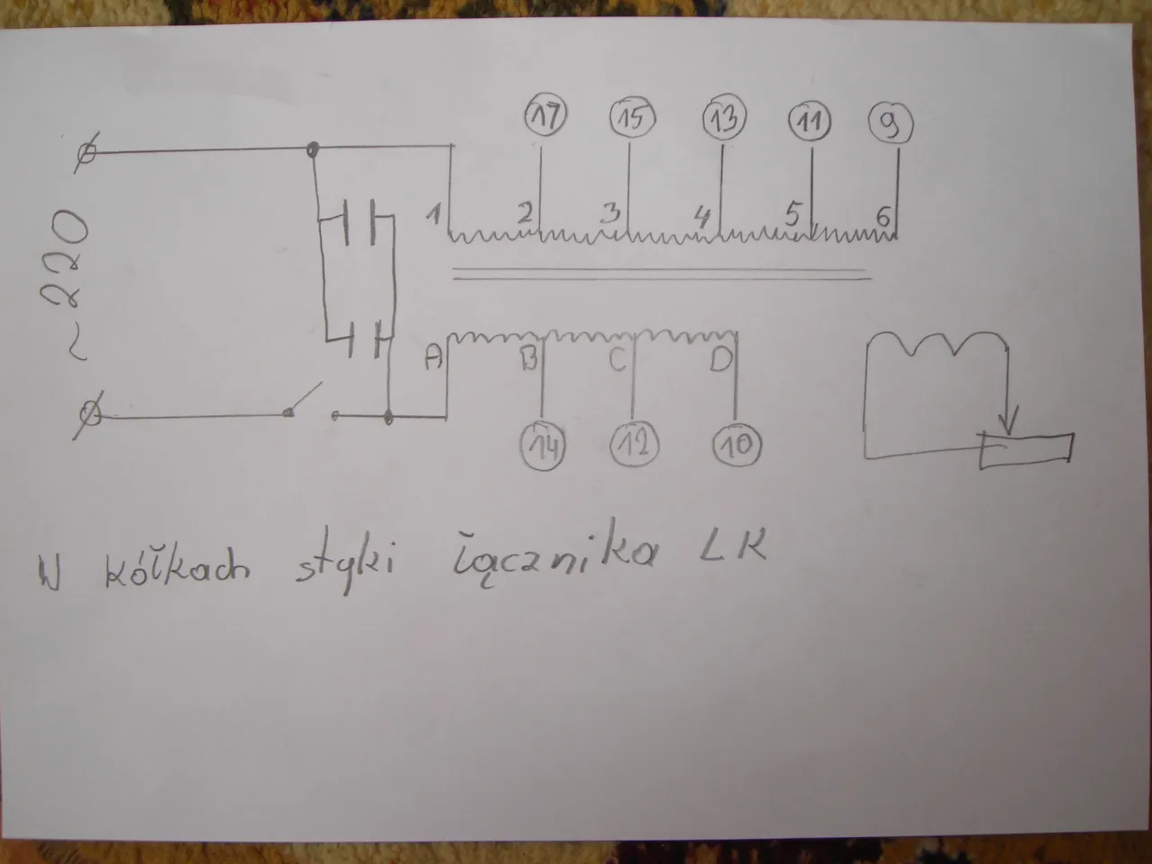 schemat obwodu spawarki napięcie biegu jałowego