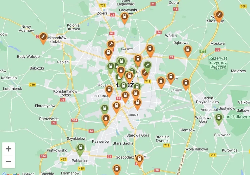 Zdjęcie Mapy stacji ładowania samochodów elektrycznych Lokalizacje