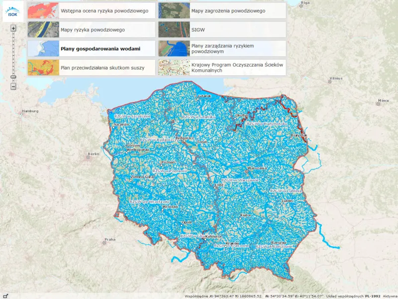 mapa zagrożenia powodziowego Hydroportal ISOK