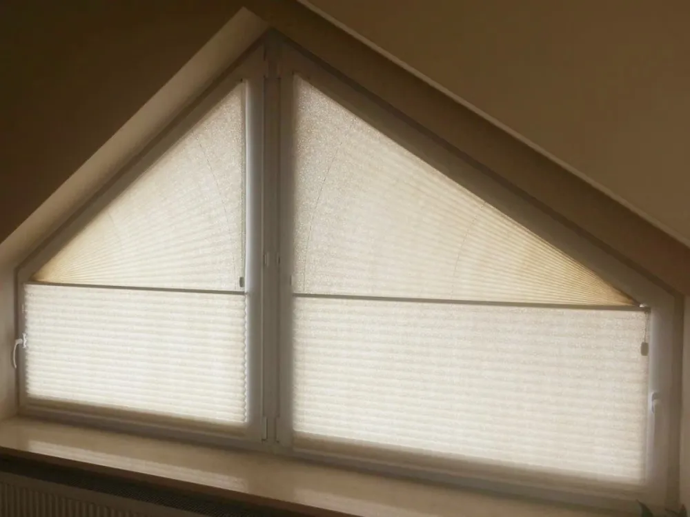 plisy okna skośne inspiracje