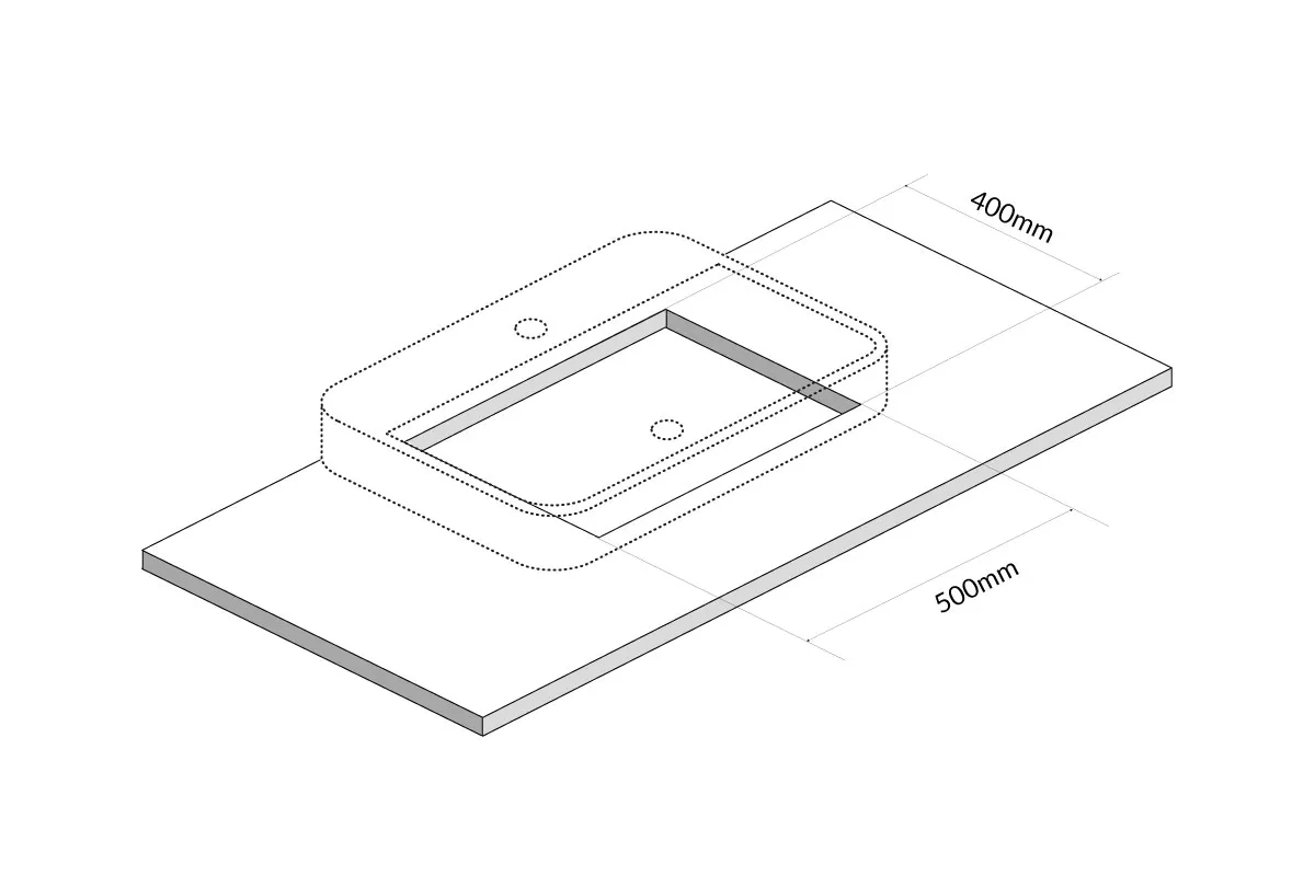 Wymiary blatu łazienkowego umywalka nablatowa