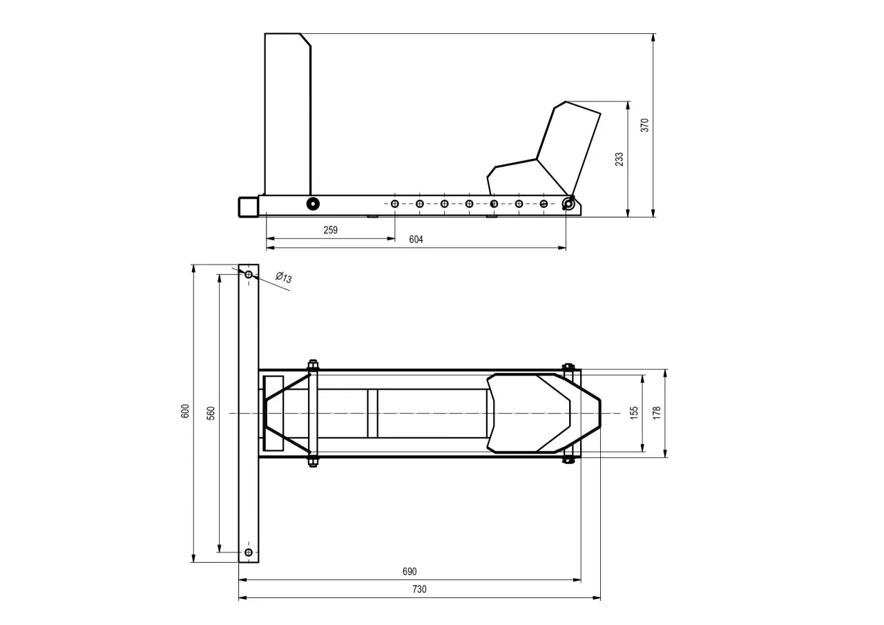 schemat budowy stojaka motocyklowego DIY