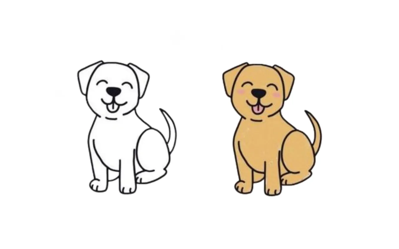 Jak narysować psa z figur geometrycznych krok po kroku