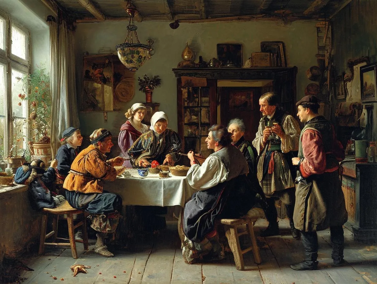 współczesne malarstwo rodzajowe scena z życia