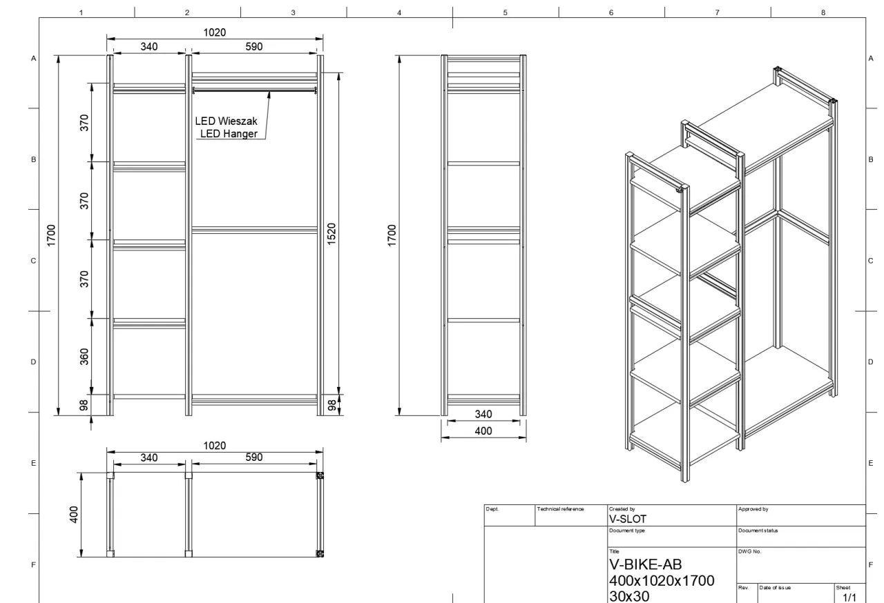 Osoba majsterkująca przy szafce, uśmiechnięta, z wkrętarką