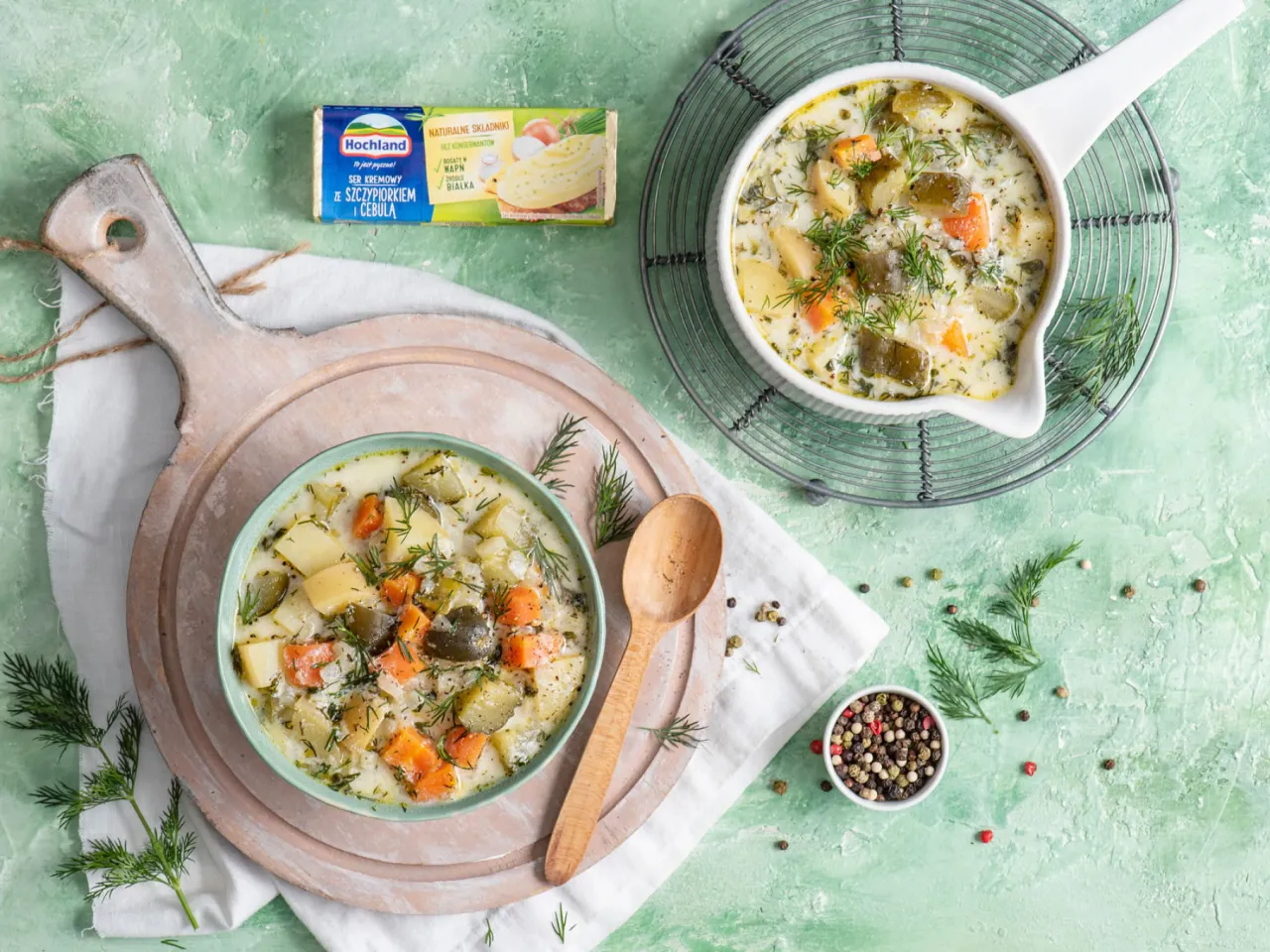 Zupa ogórkowa kremowa zabielana