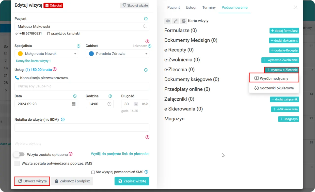Fizjoterapeuta zleca wyroby medyczne