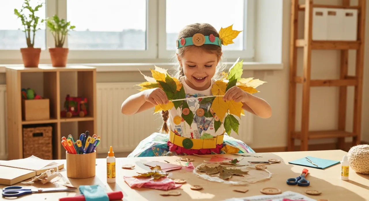 dzieci tworzące sztukę z recyklingu