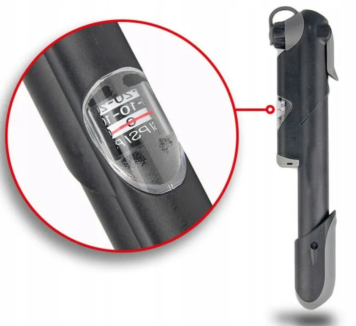 Pompka rowerowa z manometrem i wentyl Presta Schrader