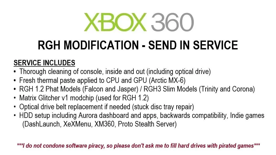 Xbox 360 RGH service cost Poland