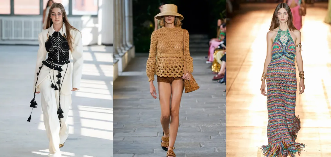 lniana sukienka i szydełkowy top stylizacja boho