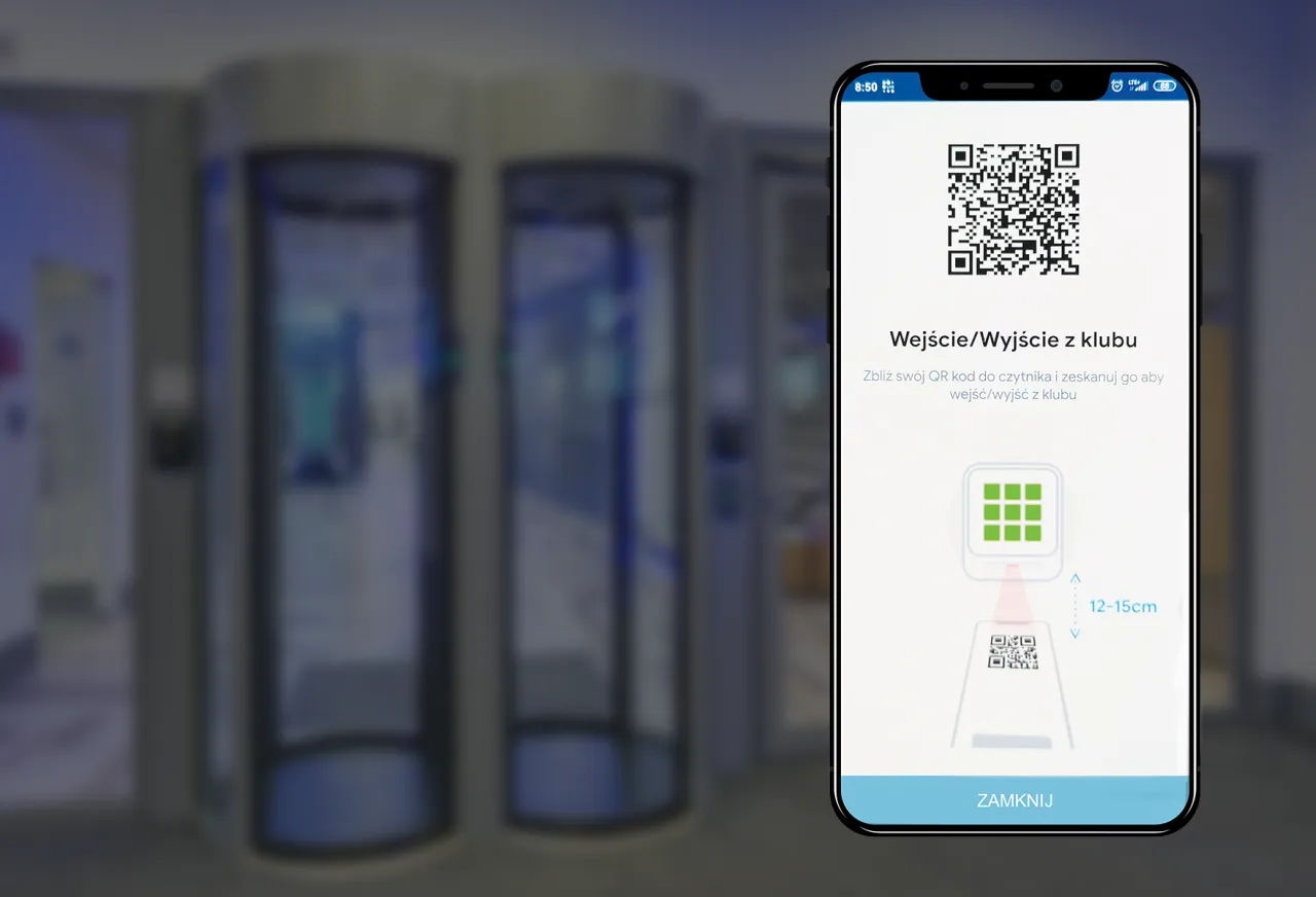 CityFit aplikacja kod QR wejście