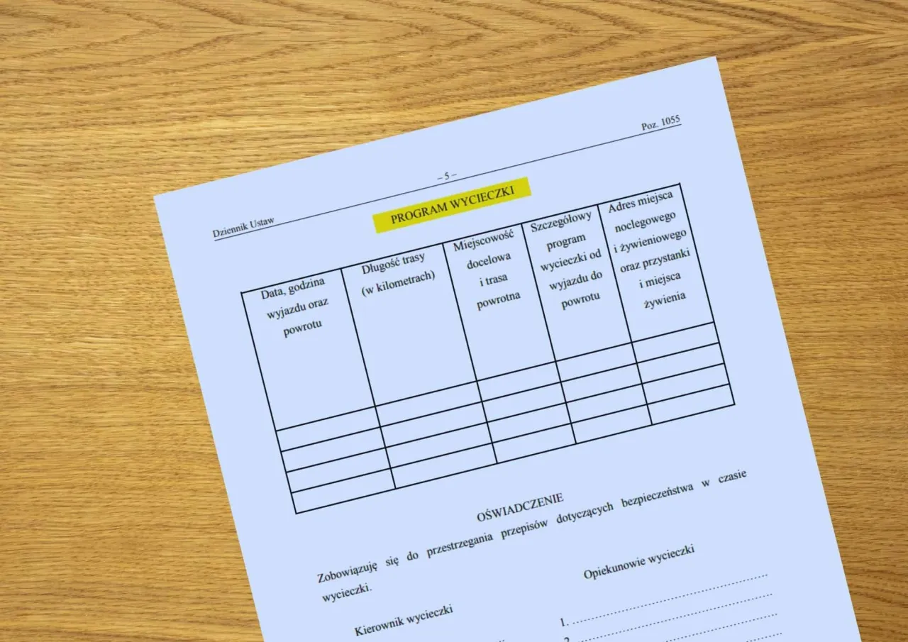wz&oacute;r szablon sprawozdania z wycieczki szkolnej
