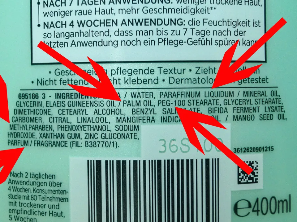 Infografik kritische Inhaltsstoffe in Kosmetik