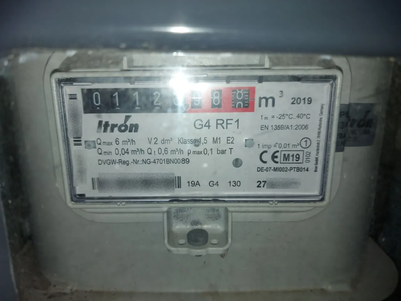 Przykładowy SMS z odczytem licznika gazu PGNiG