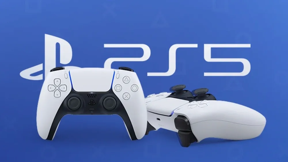 PlayStation 5 z padem DualSense i grami PS4