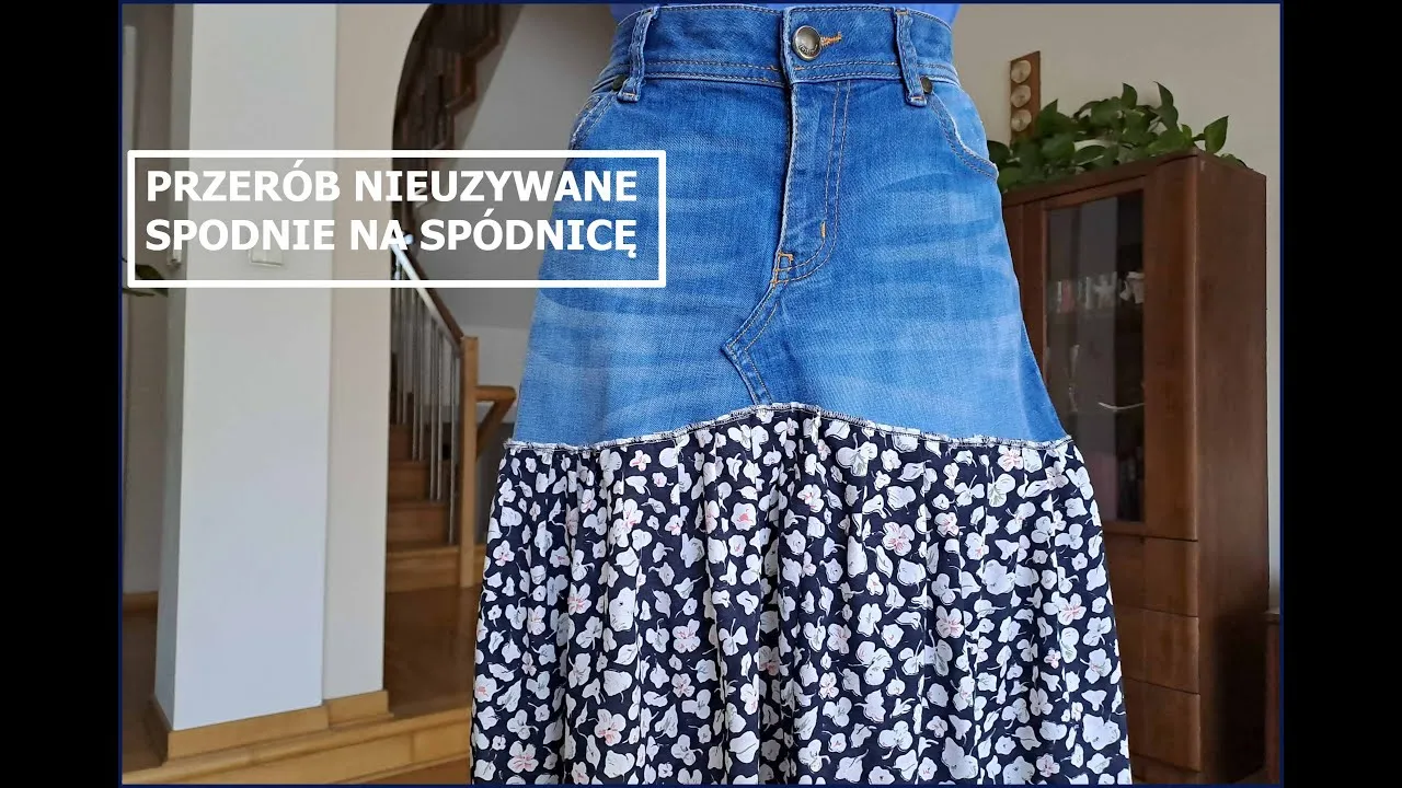 przer&oacute;bka dżins&oacute;w na sp&oacute;dnicę klin i zakładka