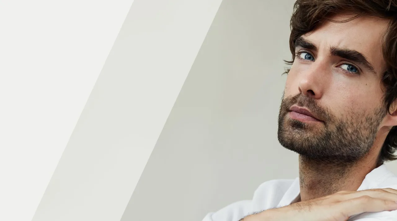 Mężczyzna z zarostem genetyka